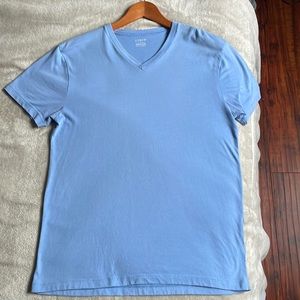 J Crew Light Blue Slim washed Medium vneck Tee.